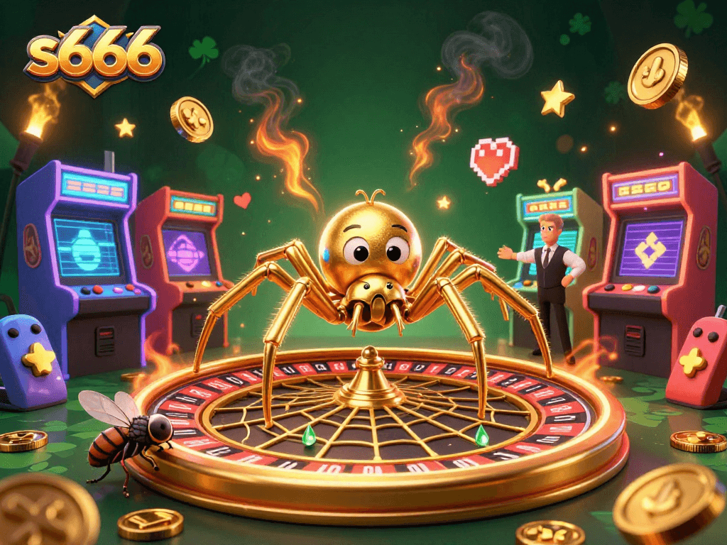 Engage with the s666 gaming scene featuring vibrant 3D cartoon characters in a thrilling casino atmosphere.