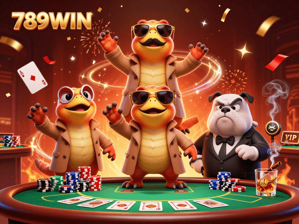Engage with 789WIN in a vibrant poker scene filled with excitement and animation.