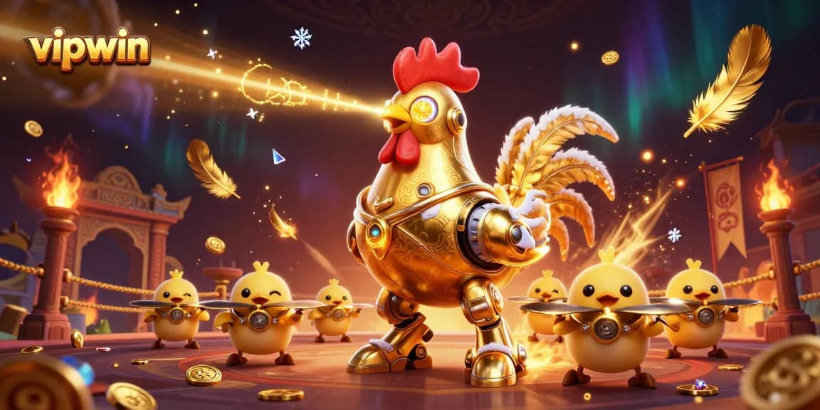 Experience vipwin's exciting gaming universe with a dynamic 3D cartoon scene featuring vibrant characters and elements.