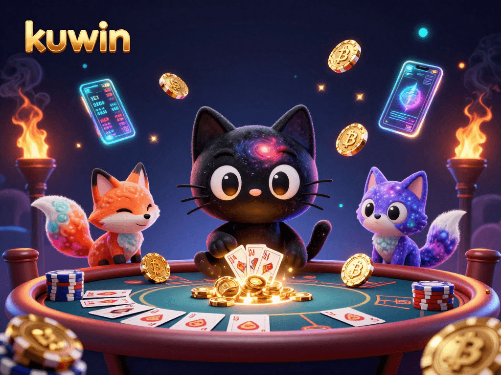 Engage with kuwin and master poker tactics at a cosmic casino vibe.