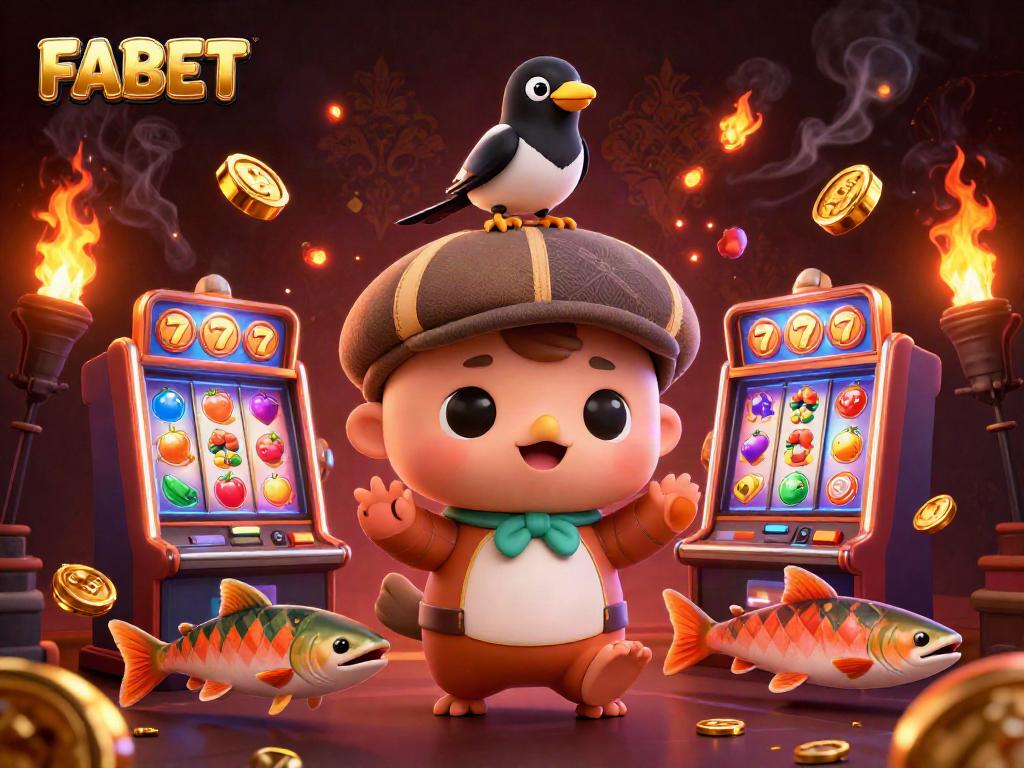 Engage with the vibrant FABET casino world through playful 3D characters amid jackpot slots.