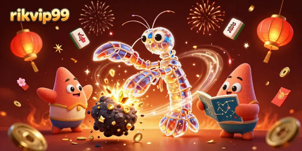 Engage in the vibrant world of rikvip99 with a dynamic 3D galactic casino illustration.