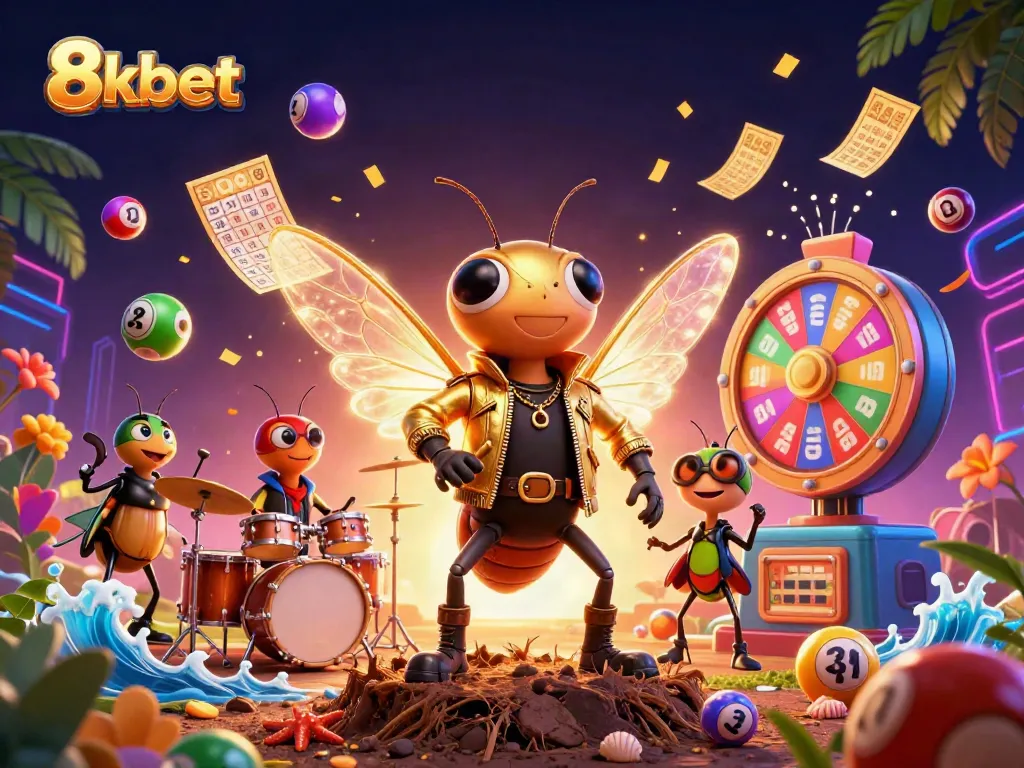 Engage in thrilling chances at 8xbet with colorful lottery balls and vibrant gaming elements.