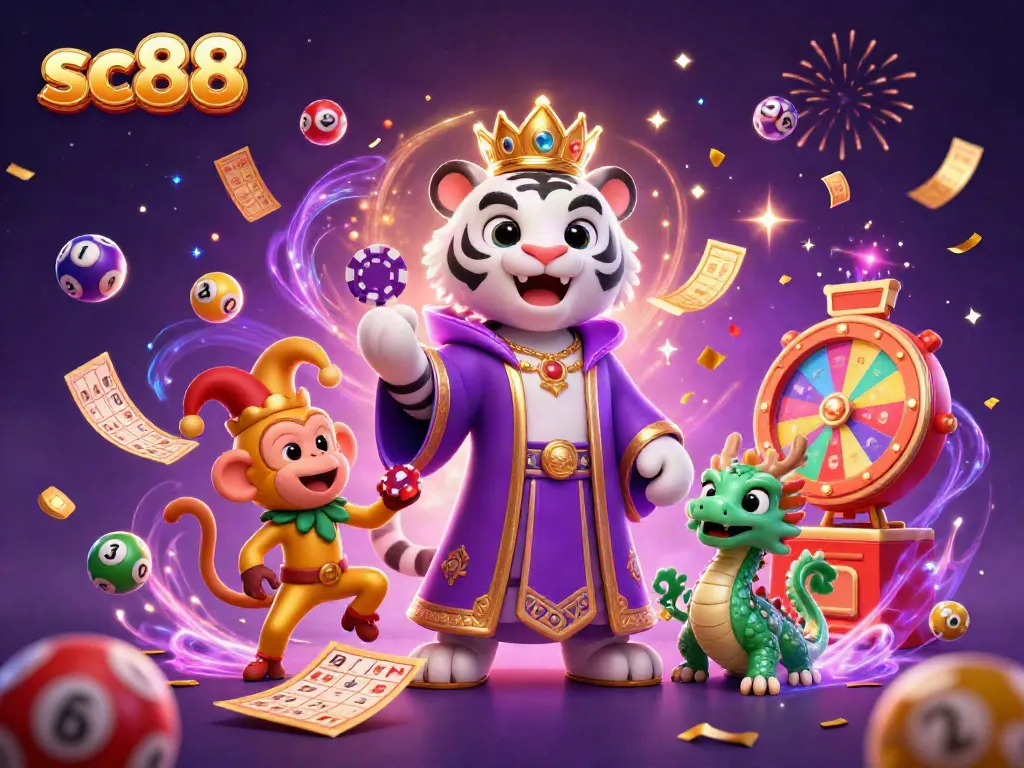 Experience the thrilling world of sc88 with a dynamic scene featuring engaging casino elements.