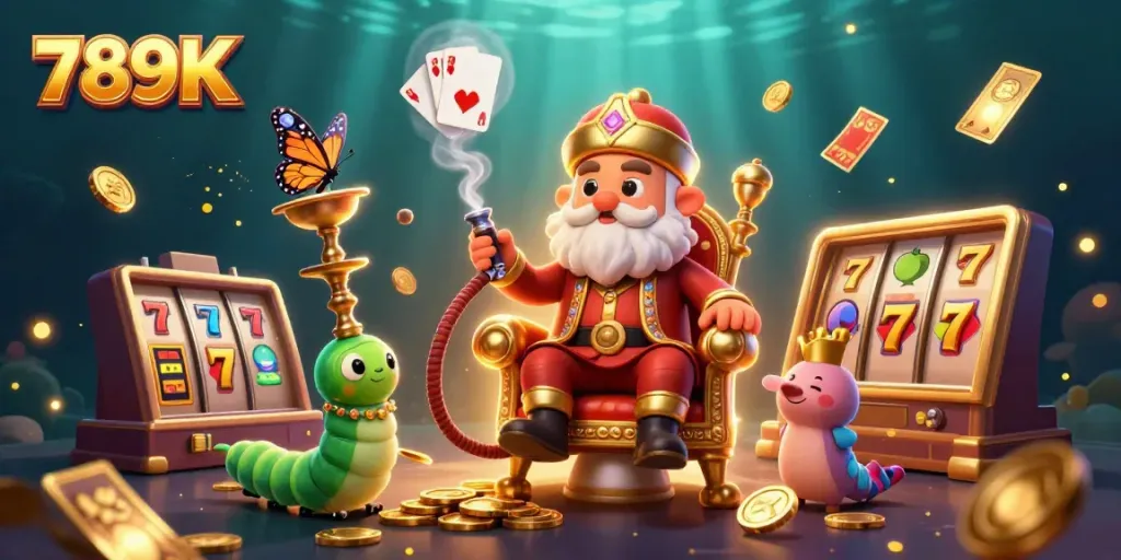 Experience thrilling jackpots at 789K with a vibrant 3D casino scene featuring unique characters and gameplay elements.