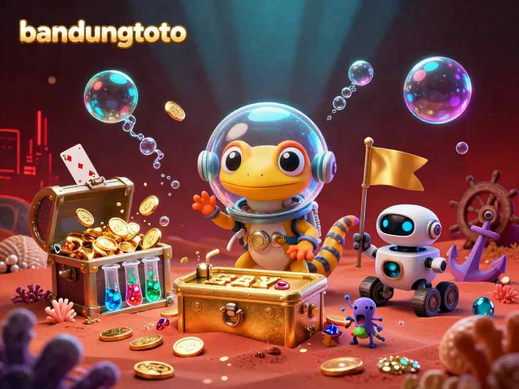 Engage with the vibrant world of bandungtoto while a Martian gecko discovers a hidden casino among sparkling treasures.