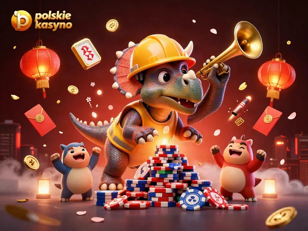 Engage in thrilling action at polskie kasyno bitcoin with vibrant characters celebrating in a grand casino scene.