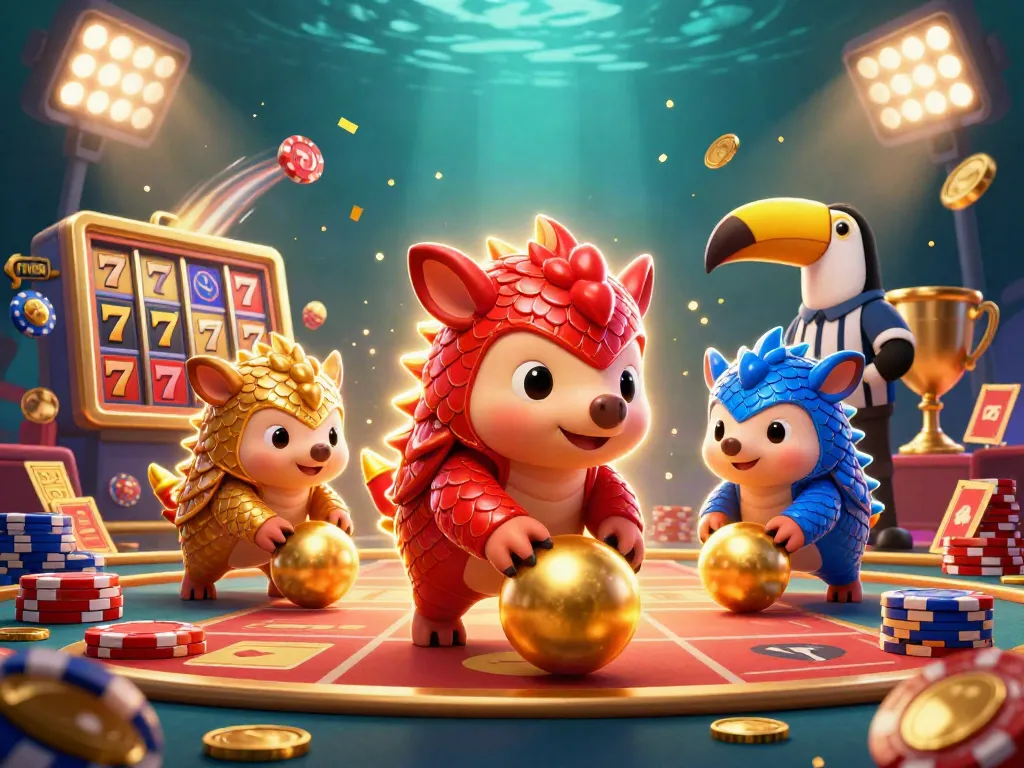 Engage in exciting gameplay at FIVE88 with thrilling pangolin characters bowling through poker chips.