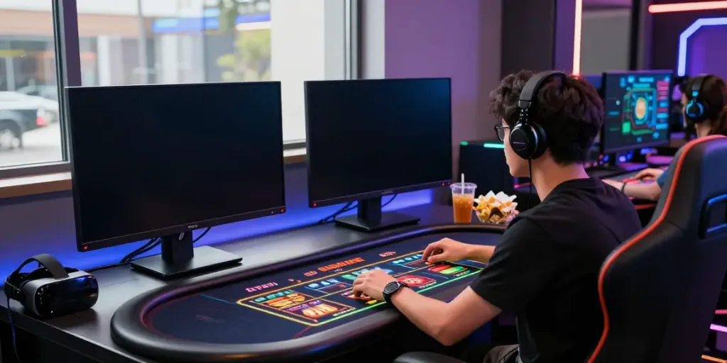 Online gaming experience on H19 platform with vibrant graphics and live dealer interaction.
