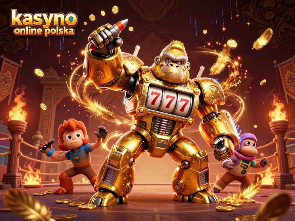 Experience thrilling action at kasyno online polska with a powerful golden gorilla mech and dynamic gaming elements.