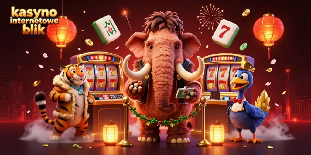 Experience the excitement at kasyno internetowe blik with vibrant casino elements and colorful characters.
