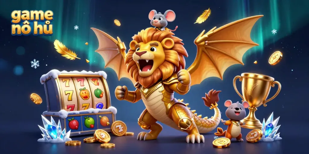 Experience the thrill of game nổ hũ with vibrant action, golden rewards, and dynamic slot elements.