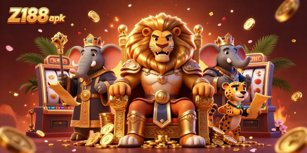 Experience the thrill of winning at Z188 apk with dynamic casino elements and characters.