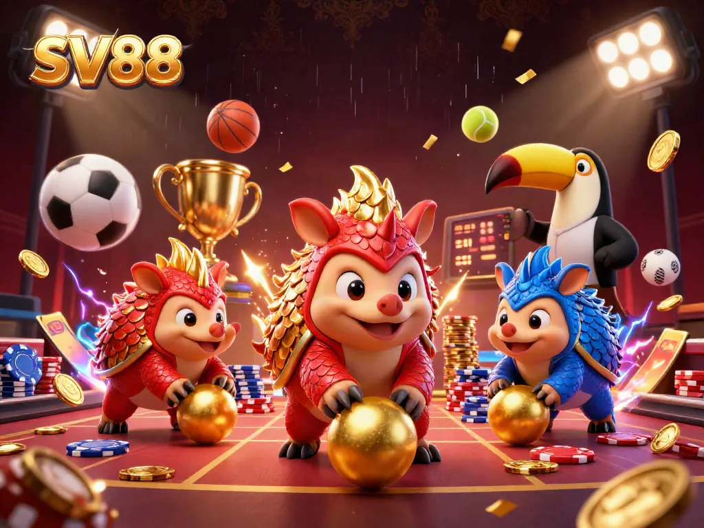 Engage in thrilling SV88 challenges featuring dynamic pangolins and casino elements.