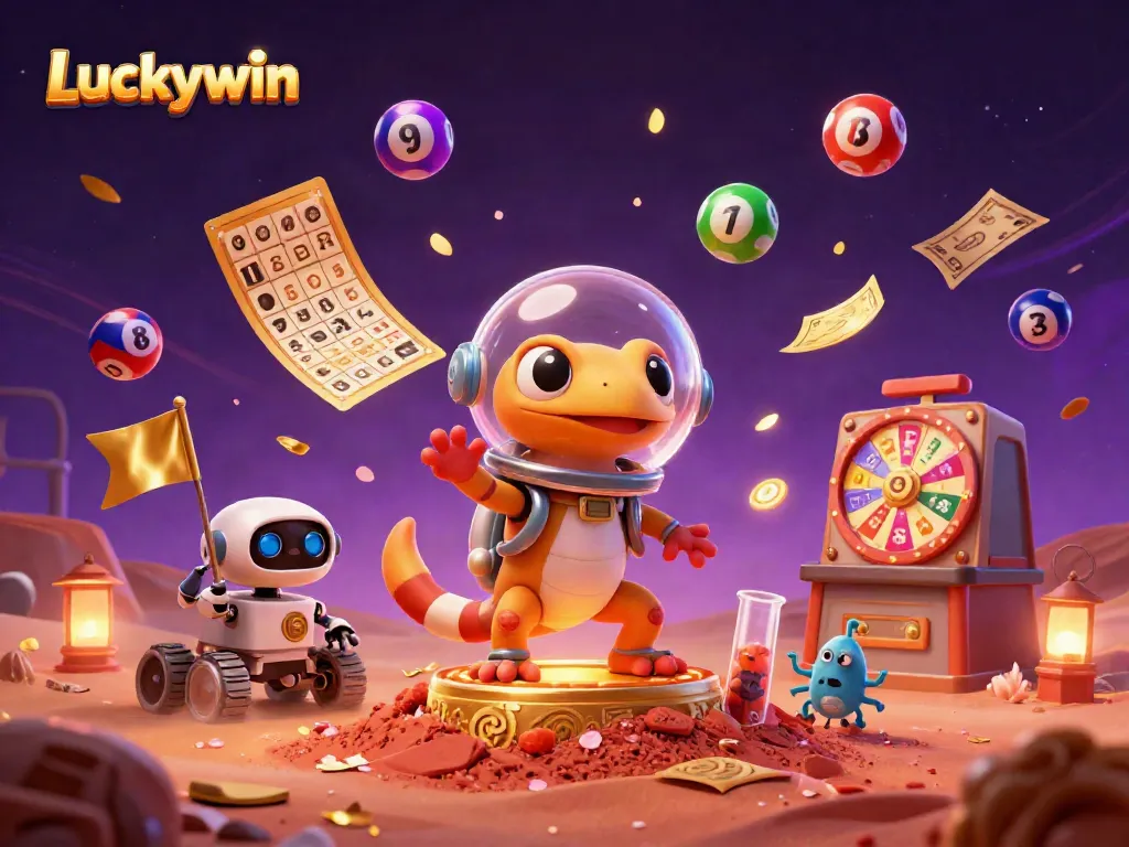 Experience the thrilling world of Luckywin as the Martian gecko uncovers a cosmic casino filled with jackpots.