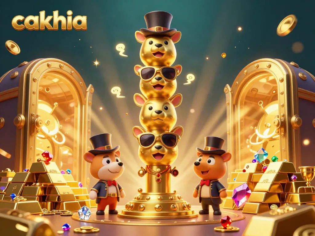 Cakhia offers a vibrant casino experience with a golden totem pole among treasures and gems.