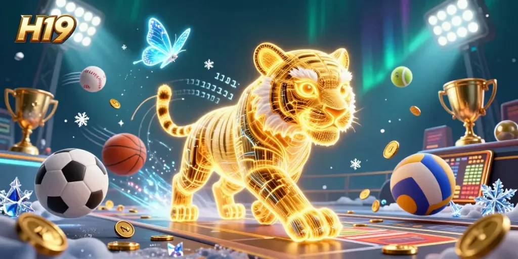 Experience H19's vibrant digital casino with dazzling 3D elements and interactive gameplay.