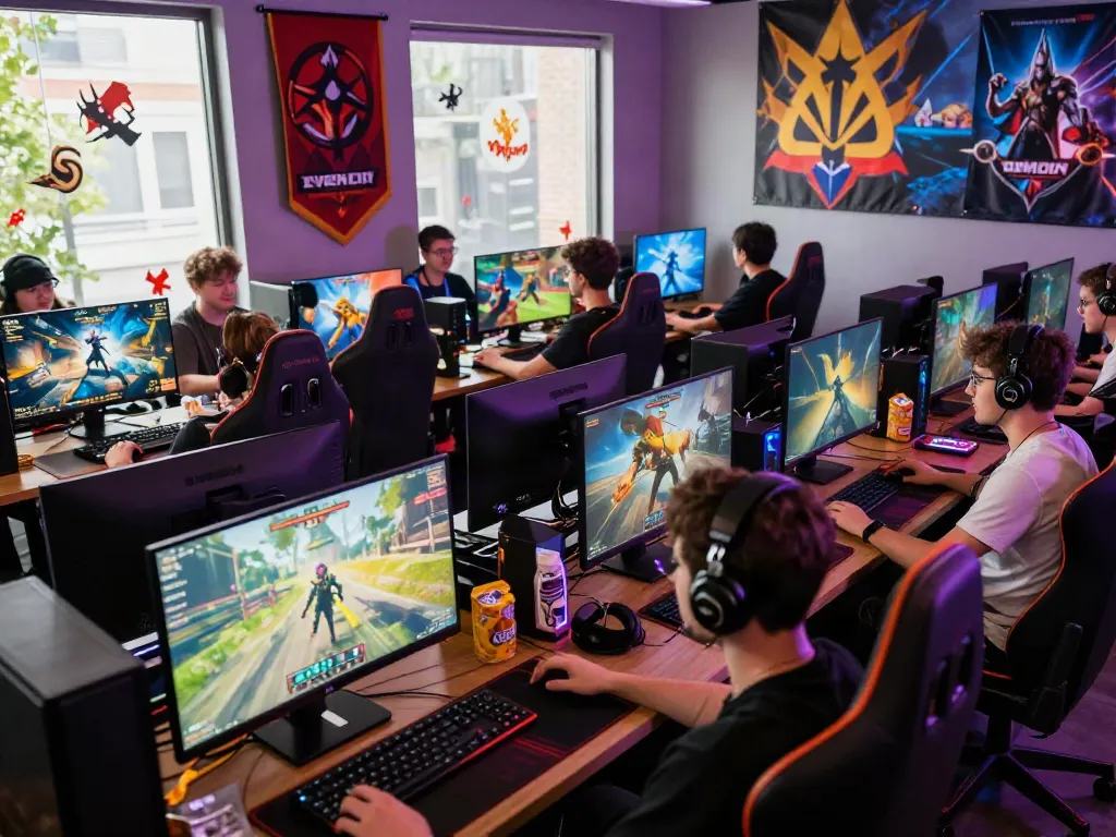 Engaged gamers enjoy multiplayer sessions at garuda404's vibrant online gaming hub.