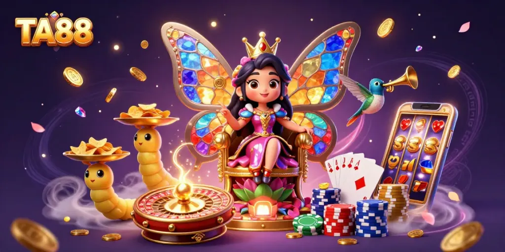 Experience thrilling gameplay at TA88, where gambling dreams collide with vibrant casino elements.