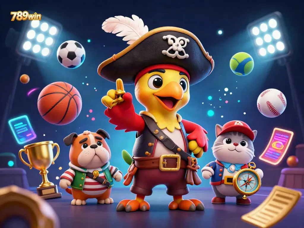 Engage in thrilling gameplay at 789win, where characters navigate a vibrant world filled with dynamic sports elements.