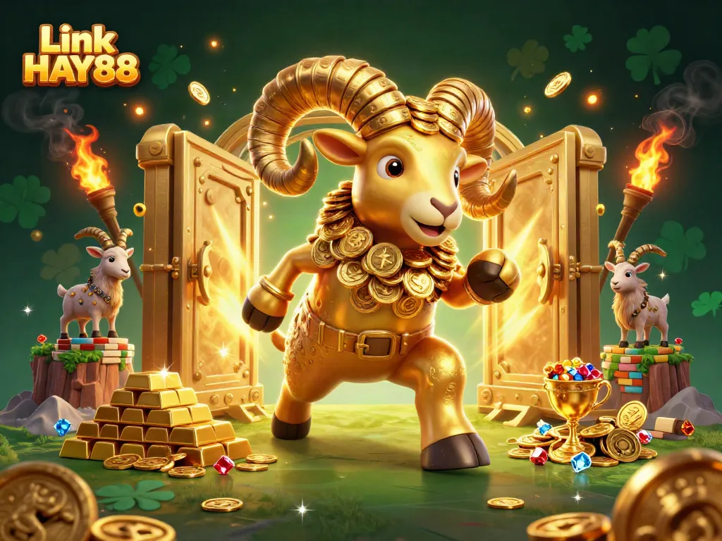 Engage in thrilling gameplay with Link HAY88 as a golden ram breaches a treasure vault of riches.