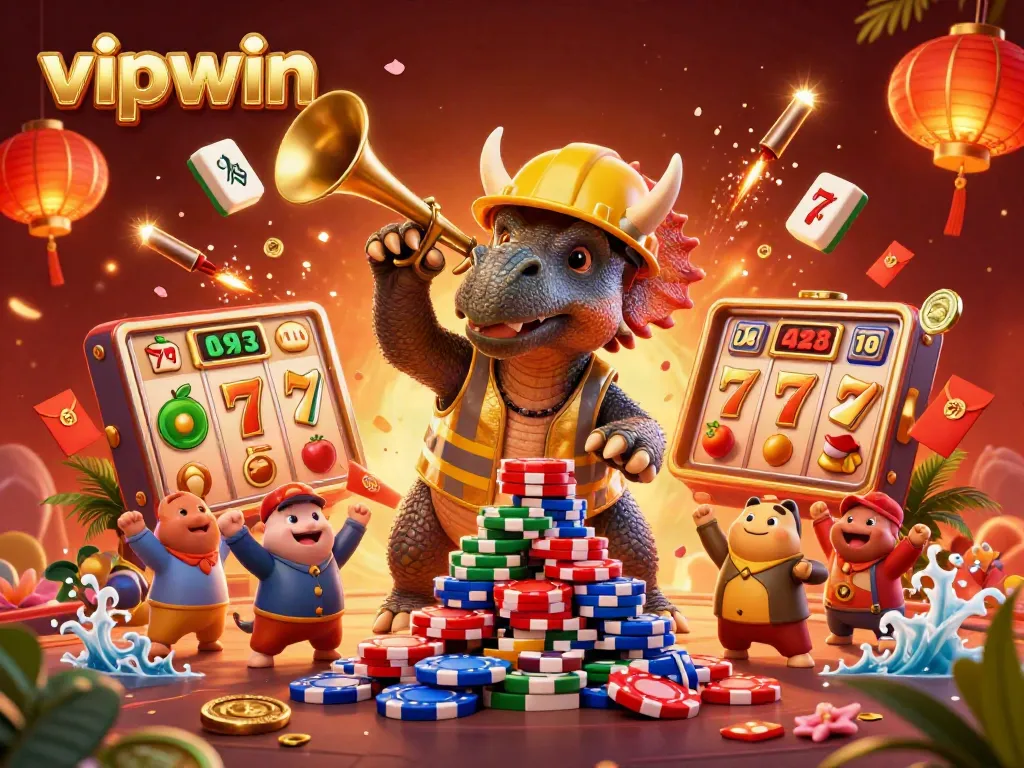 Experience the thrill of gaming with VIPWIN's vibrant 3D casino scene, featuring engaging characters and dynamic elements.