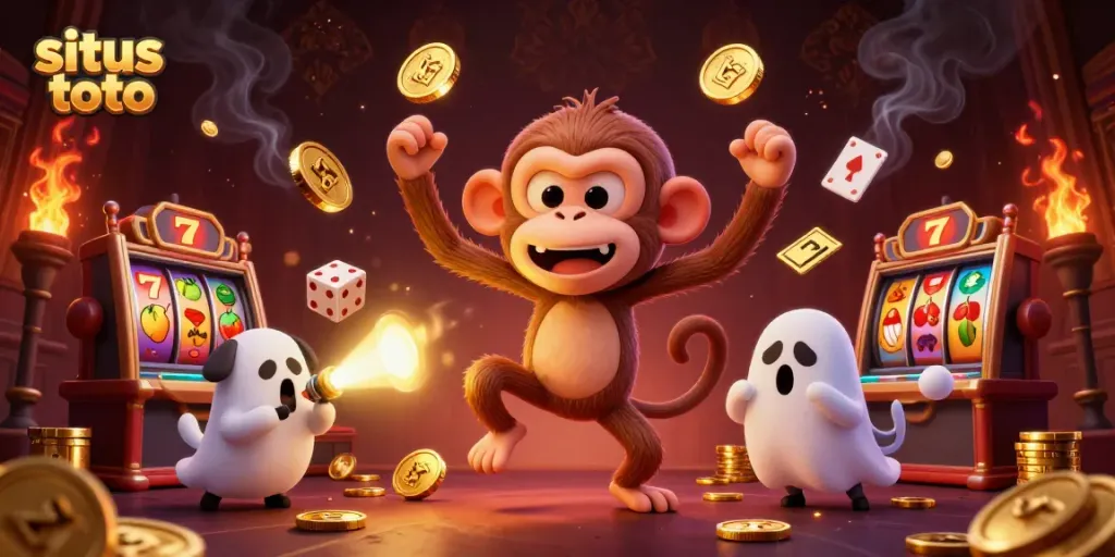 Permainan situs toto dengan karakter lucu dan elemen kasino yang menarik.
