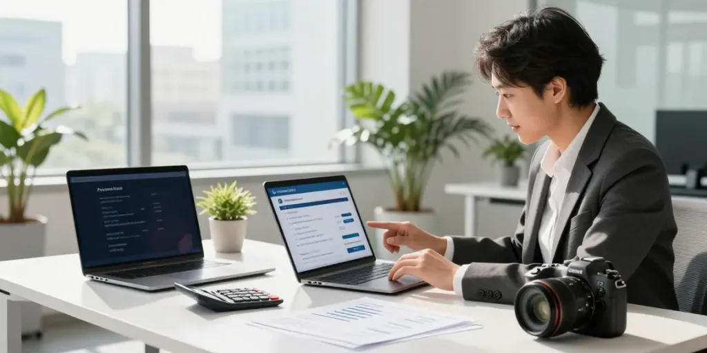 Payday Loans Co Alberta options available in a modern financial office.