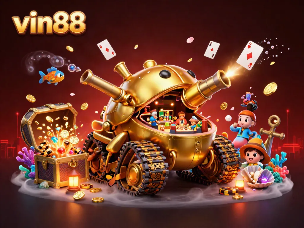 Experience vin88's thrilling atmosphere with a golden beetle tank casino and vibrant games.