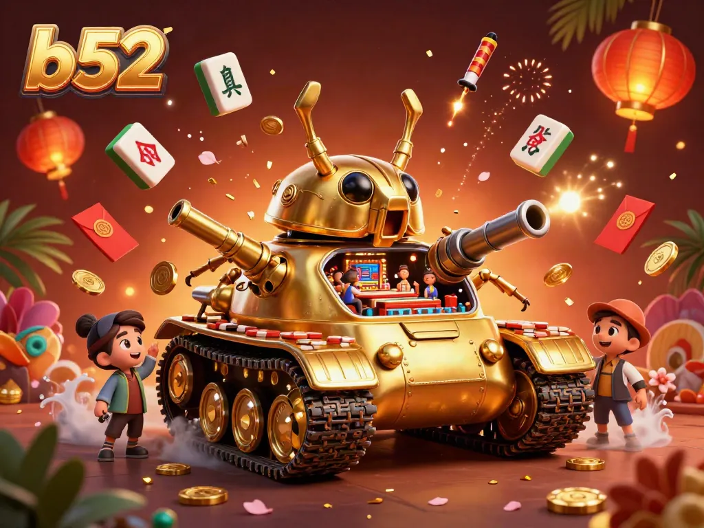 Experience the b52 casino excitement with a vibrant beetle tank and colorful game elements.