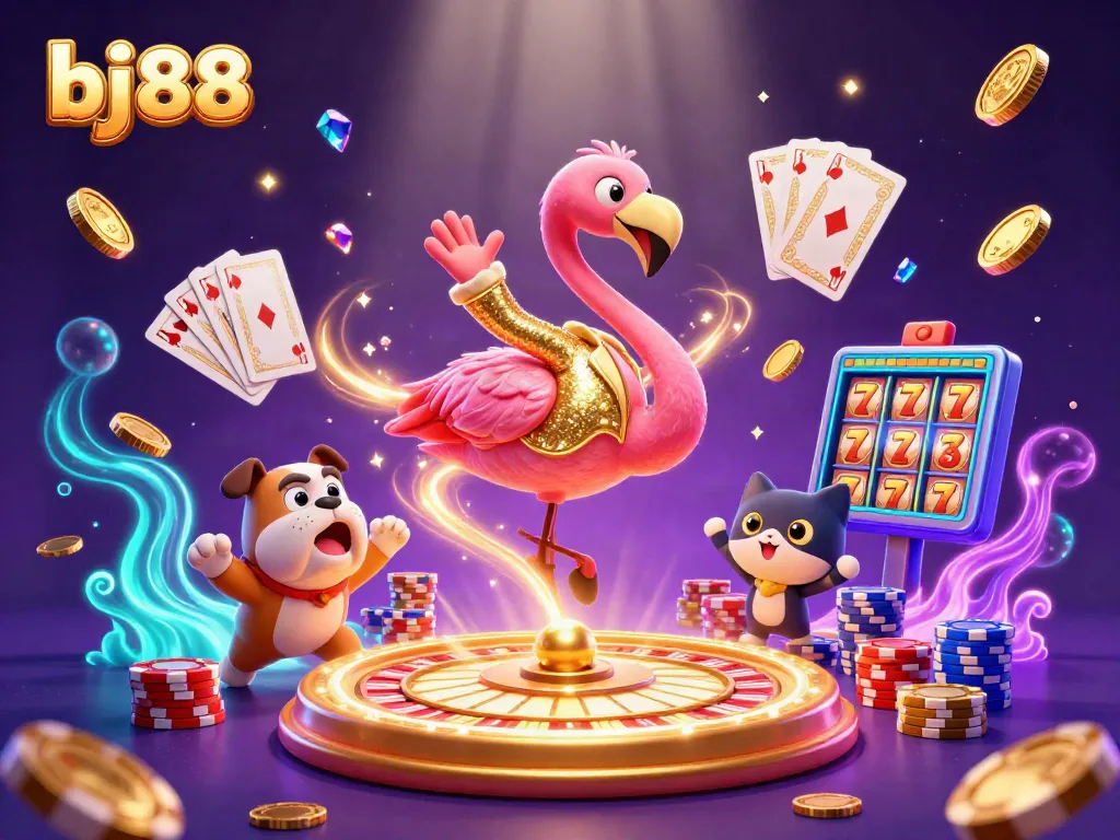 BJ88 unleashes excitement in a vibrant casino scene with dazzling prizes and thrilling gameplay.