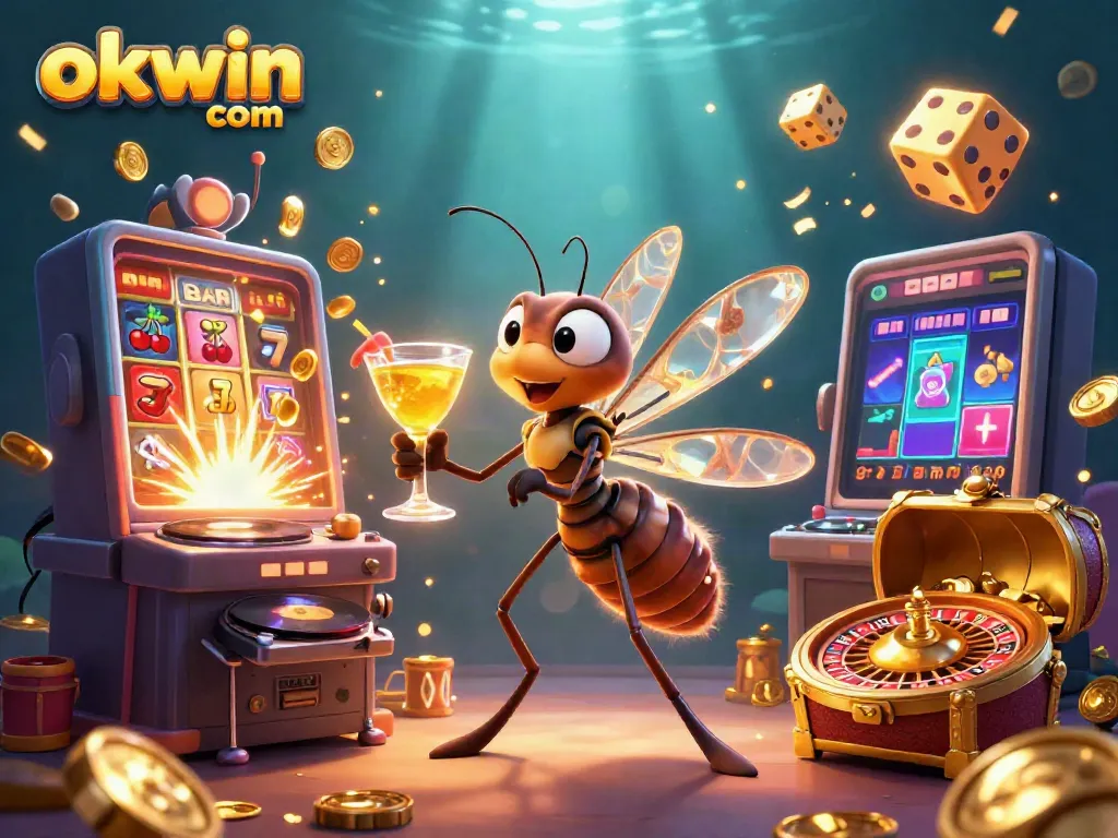 Experience thrilling gaming at okwin com with a lively casino scene featuring unique characters and vibrant elements.