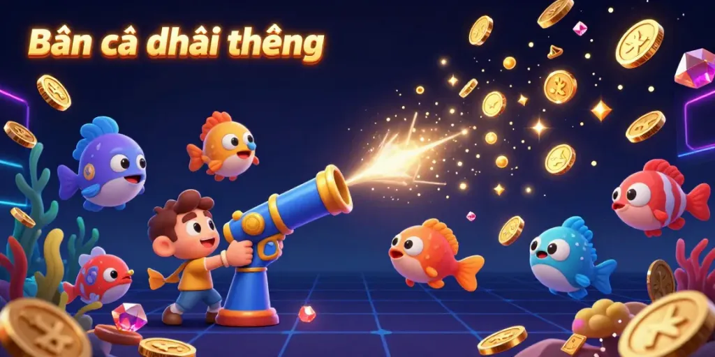 Engage in Bắn cá đổi thưởng with thrilling fish shooting action and vibrant underwater graphics.