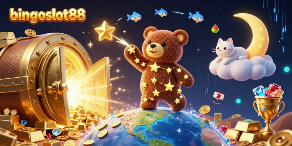 Rasakan keseruan bingoslot88 dengan karakter ceria dalam permainan slot yang ditampilkan.
