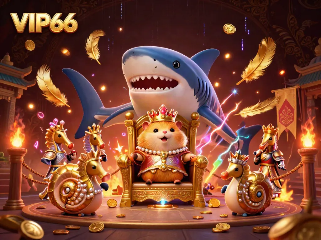 Engage with VIP66's thrilling casino adventures featuring a golden hamster king and dazzling elements.