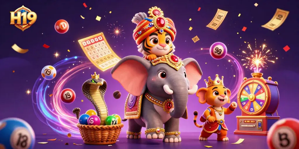 Win exciting prizes at H19 with vibrant lottery elements and captivating 3D characters.