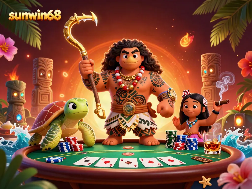 Experience thrilling gameplay at sunwin68 with a striking scene of vibrant poker action.