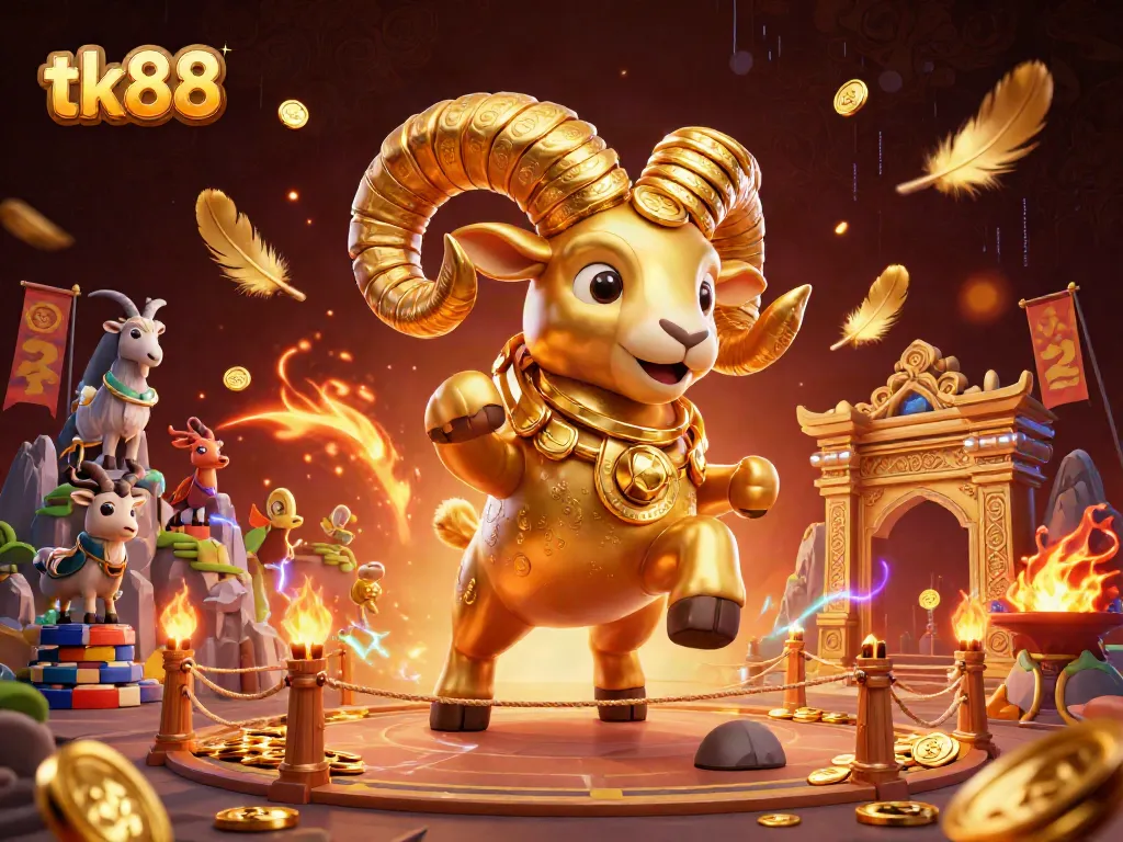 Experience thrilling action at tk88 with an amazing charging golden ram and dynamic casino elements.