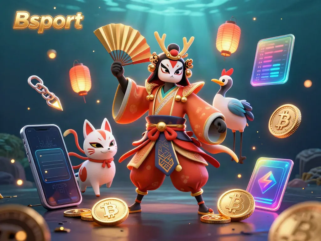 Engage with dynamic betting action at Bsport featuring vibrant gaming characters and crypto elements.
