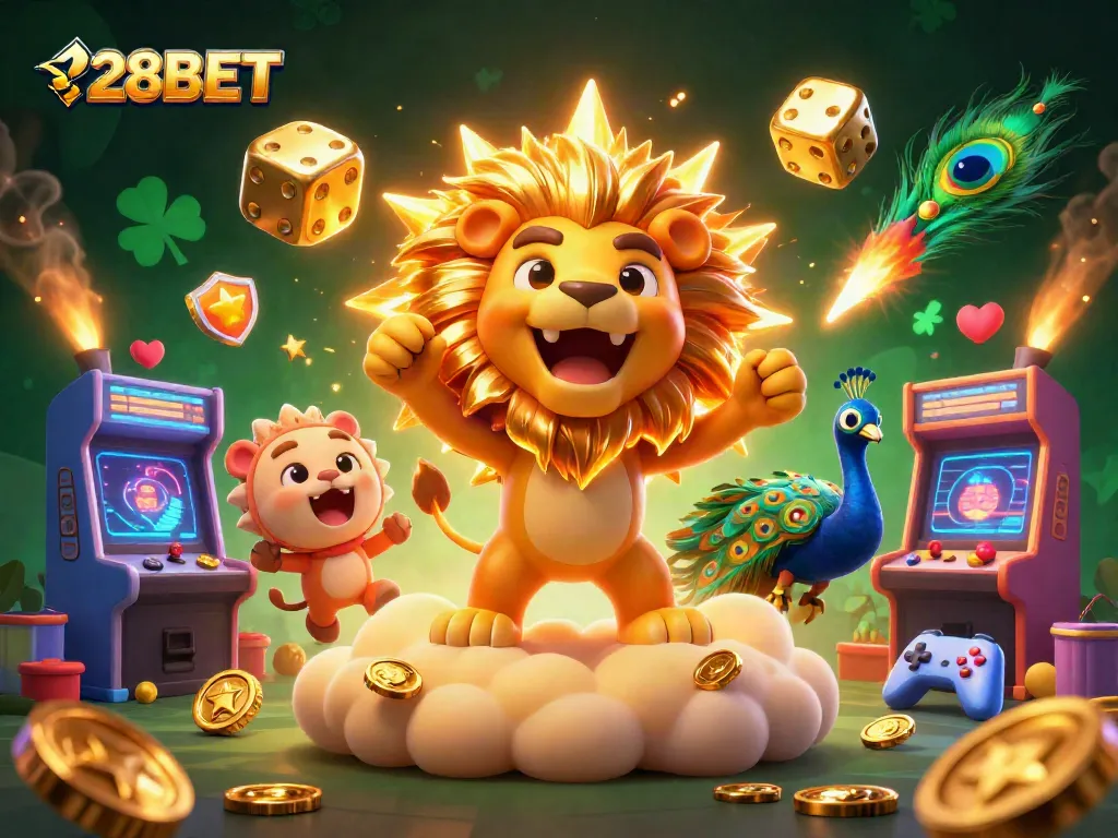 Experience the thrill of betting with 28BET, featuring vibrant game elements and exciting characters.
