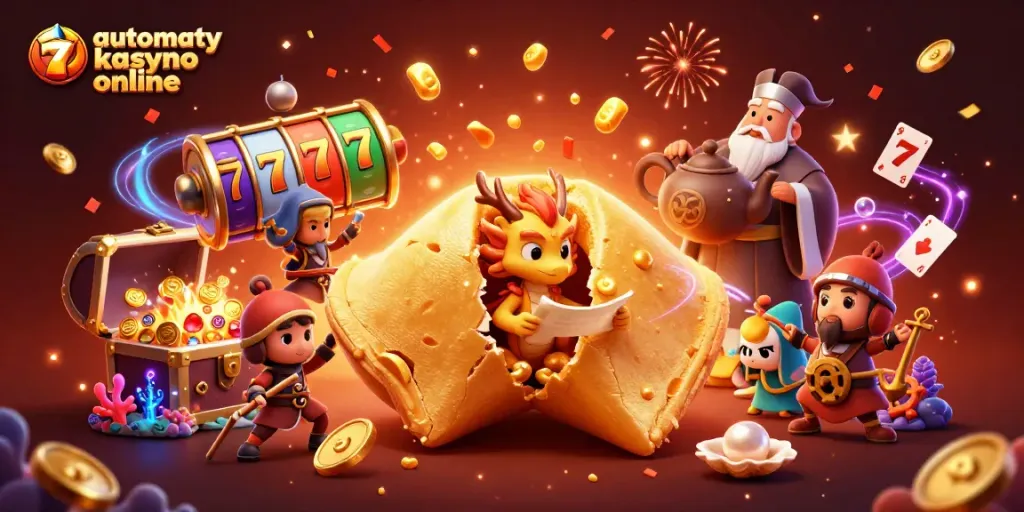 Engage with the excitement of automaty kasyno online through dynamic slot reels and a wise dragon in a vibrant casino scene.