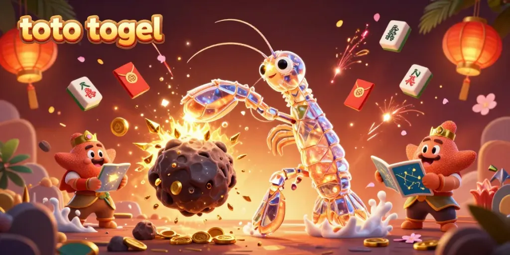 Experience thrilling toto togel excitement with the galactic samurai mantis shrimp amidst dazzling casino elements.