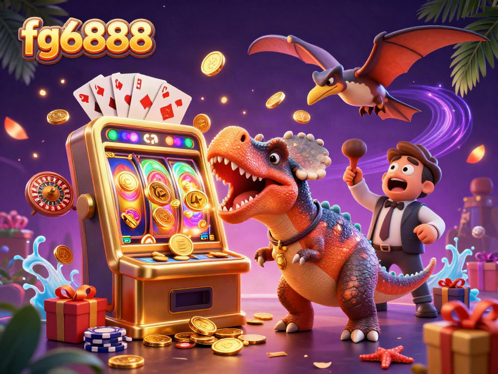 fg6888 thưởng lớn khi ăn mừng cùng slot machine và tiền xu vàng bay