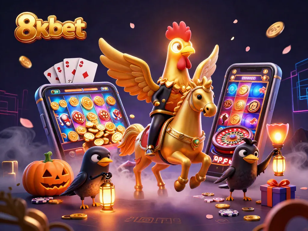 Win big with 8xbet in an enchanting midnight casino scene featuring dynamic game elements and captivating characters.