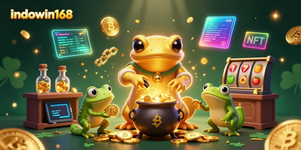 Mengisi saldo game dengan indowin168 di dunia slot virtual yang cerah.