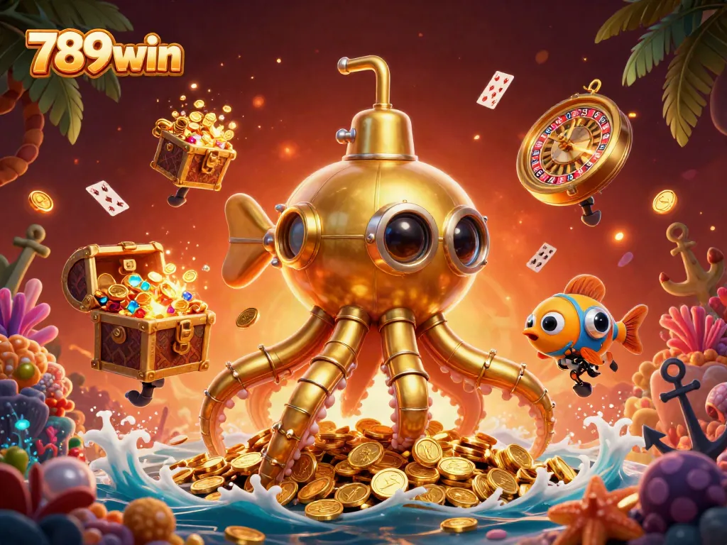 Catch the excitement at 789win with dynamic casino elements like golden coins and roulette!
