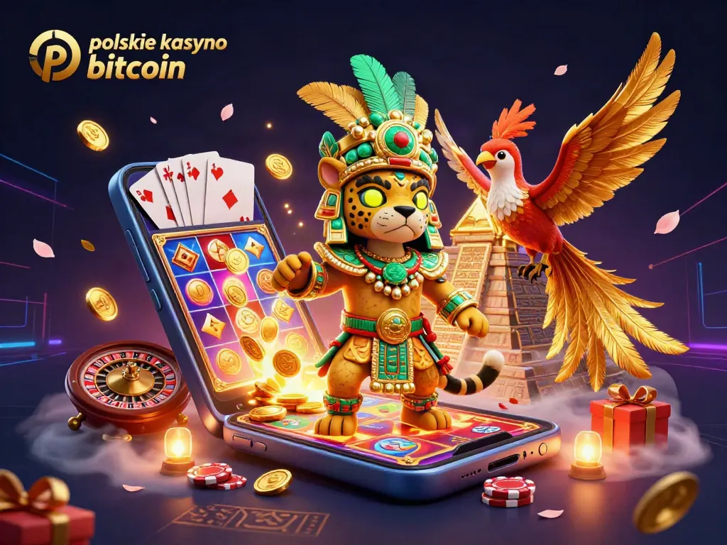 Experience the excitement of polskie kasyno bitcoin with vibrant casino elements and characters.