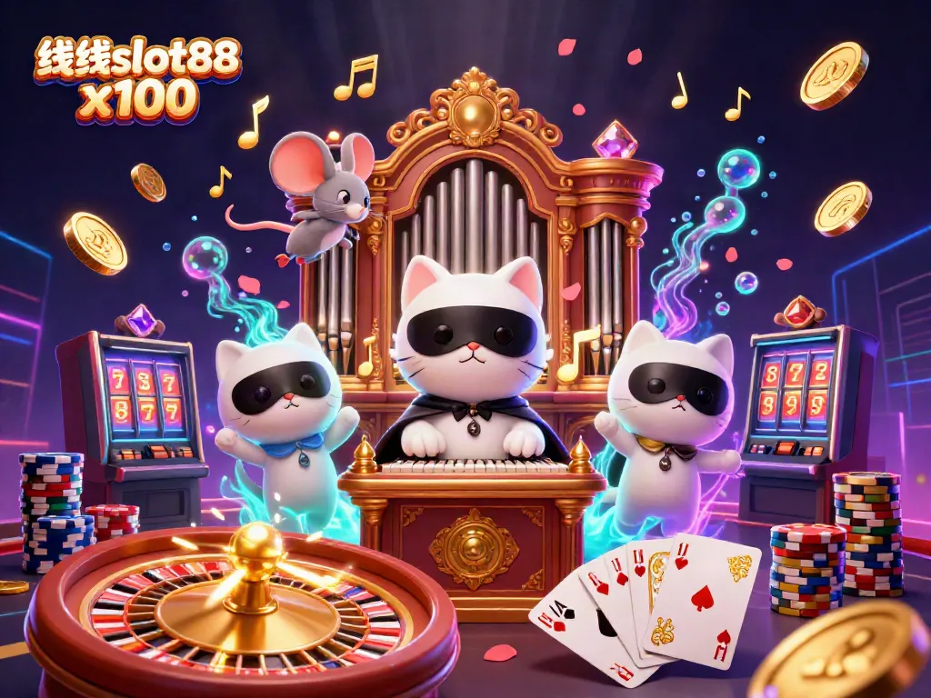 Experience thrilling gameplay with lineslot88 x100 at this vibrant casino illustration filled with characters and rich details.