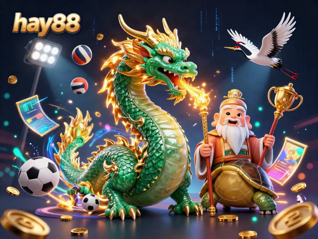 Engage with excitement at hay88 as the emerald dragon soars through vibrant sports elements!