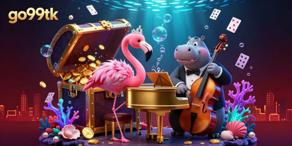 Experience thrilling moments at go99tk with charming casino characters in an extravagant underwater setting.
